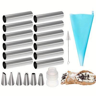 TEMU 1 Pack, Cannoli Tubes, Stainless Steel Cannoli Forms, Non-stick Cream Horn Danish Pastry Molds For Croissant Shell Cream Roll, Baking Tools, Kitchen Gadgets, Kitchen Accessories, Home Kitchen Items