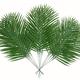 "15pcs Green Artificial Palm Leaves, 17"" Outdoor Faux Palm Fronds Fake Tropical Palm Leaves For Palm Sunday Flower Arrangement Wedding Birthday Party Home Spring Summer Decor Easter Gift"