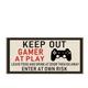 Keep Out Gamer At Play Enter At Own Risk Funny Novelty Bedroom Gifts Christmas Birthday Gift For Son Brother Boyfriend Husband