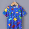 Cartoon Dinosaur Full Print T Shirt, Tees For Kids Boys, Casual Short Sleeve T-shirt For Summer Spring Fall, Tops As Gifts