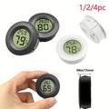 1pc/2pcs/4pcs Mini Humidity Meter Thermometer Celsius Digital Lcd Display Indoor Round Humidity Thermometer For Humidifier Home Greenhouse Baby Room Reptile Incubator