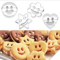 4pcs Cookie Cutter Stainless Steel Smiling Biscuit Mold Cookie Biscuit Mold Diy Tool Cake Mold