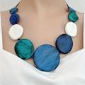 Geometric Round Shape Resin Beads Pendant Necklace Women's Colorful Necklace Summer Travel Necklace Jewelry