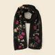 Boho Flower Embroidery Scarf Vintage Breathable Thin Shawl Women Head Wrap Travel Beach Towel Scarves