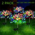 2pcs Outdoor Solar Lights, Waterproof Solar Garden Flower Lights, 8 Lighting Modes, Yard Patio Yard Yard Pathway Yard Villa Outdoor Lighting Christmas Decoration With Stake Decoration Fairy Lights