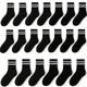 20 Pairs Teen Kids Socks, Classic Striped Print Uniform Crew Socks For Spring And Summer