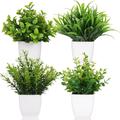 4/6pcs Colorful Artificial Potted Flowers - Mini Faux Plant For Home Decor And Office Tabletop - Small Fake Plant With Greenery For Door And Kitchen