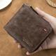 Men's Pu Leather Zipper Short Wallet, Multi-card Card Holder, Bifold Wallet Money Clip With Coin Pocket, Gift For Men