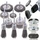 3pcs/10pcs Wire Brush Wheel Cup Brush Set, Wire Brush For Drill 1/4 Inch Hex Shank 0.012 Inch Coarse Carbon Steel Crimped Wire Wheel For Cleaning Rust, Stripping And Abrasive, For Drill Attachment