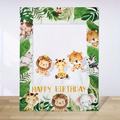 1 Set Jungle Animal Paper Frame, Butterfly Dinosaur Birthday Party Photo Props, Wild 1 Safari Theme Party Supplies, 1st Birthday Shower Home Decor