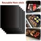 1/2pcs Reusable Non-stick Oven Mat, 0.2 Mm Thick Teflon Pad Kitchen Oven Liner, Used In The Microwave Oven, Baking Heat Resistant, Easy To Clean, Kitchen Barbecue Tools