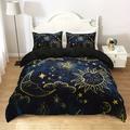 3pcs Soft And Comfortable Mysterious Star Sun Moon Print Duvet Cover Set For Bedroom And Guest Room - Includes 1 Duvet Cover And 2 Pillowcases (core Not Included) Ramadan