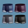 Men's Ice Silk Cool Boxer Briefs Shorts, Mesh Thin Breathable Comfy Quick Drying Boxer Trunks, Sports Panties, Men's Underwear