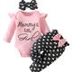 Baby Toddler Girls Cotton Long-sleeve Bodysuits Romper + Heart Pattern Pants + Headband Outfit Sets Baby Clothes
