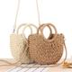 Half-round Woven Straw Bag, Women's Summer Crossbody Bag, Casual Beach Handbag For Holiday