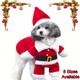 Santa Small Dog Costume, Christmas Pet Outfits, Red Santa Claus Hat Scarf, Cosplay Dressing Up Xmas Party New Year Clothing Accessories For Small Cat Dog