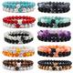 2pcs/set 8mm Stone Beaded Bracelet For Unisex Natural Gorgeous Couples Bracelets Crystal Stretch Beaded Bracelet