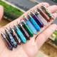 1pc Natural Gemstone Quartz Amethyst, Crystal Hexagon Pendulum Aura Pendant Charm, Diy Jewelry Making Necklace Accessories