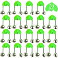 10/50pcs Plastic Clip Bite Alert Fishing Rod Bell Fishing Alarm Bells Plastic Fishing Rod Clips With Dual Alert Bells Fishing Tackle Accessories