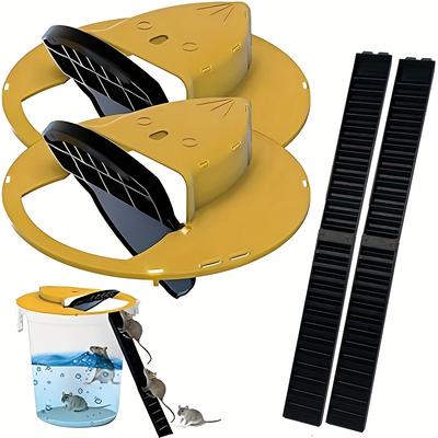 1pc/2pcs Mouse Trap Bucket, Auto Reset Flip And Slide Bucket Lid Mouse Trap, Humane Mouse Trap, Auto Reset Indoor Outdoor Garage Patio Mouse Trap, Compatible With 5 Gallon Bucket