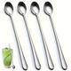 2/4/6 Pcs, Stainless Steel Coffee Spoon, Dessert Spoon, Iced Tea Spoon, Long-handled Spoon, Suitable For Kitchen, Restaurant, Dormitory, Outdoor Dinner Party