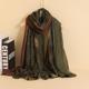 Color Block Gradient Green Scarf Thin Breathable Shawl Leisure Style Windproof Scarf For Women