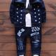 3pcs Baby Boy's Cowboy Denim Outfit, Tassel Denim Jacket & Star Pattern Long Sleeve Top & Jeans Set, Baby's Clothing, As Gift