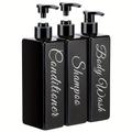 Shampoo And Conditioner Dispenser - 3 Pack 500ml Bathroom Shower Bottle With Pump - Plastic Reusable Empty Shampoo Bottles Liquid Soap Lotion Containers For Body Wash Dispenser