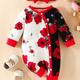 2pcs Baby Casual Cute Flower Print Long Sleeve Long Leg Bodysuit Multicolor Baby Girl Romper