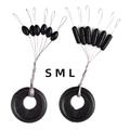 60pcs/10set Black Rubber Oval Stopper Fishing Bobber Float - S/m/l Sizes, Easy To Use Fishing Float Stops For Tackle, Prevents Line Slippage
