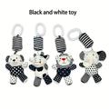 Newborn Soothing Wind Chime Baby Black And White Bed Decoration, Car Pendant 0-1 Year Old Baby Plush Newborn Visual Training Black And White Rattle Baby Bed Bell Early Education Baby