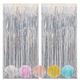 2pcs, Sparkle Metallic Foil Streamer - 3.2 Ft X 6.5 Ft Laser Foil Tinsel Fringe Backdrop Birthday Wedding Baptism New Year Party Background Decoration