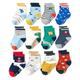 12pairs Boys Kids Anti-skid Socks, Cartoon Pattern Cute Socks, Casual Breathable Soft Comfy Socks, Children's Socks