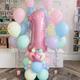 38pcs, Macaroon Latex Candy Number Balloons For Birthday Party Supplies Decorations, Birthday Photo Prop, Birthday Party Anniversary Party Scene Decor Arrangement, Room Decor, Indoor Decor