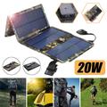 20w Portable Solar Panel Foldable Power Bank Usb 5v20w Output Foldable Small Power Emergency Etfe Panels Ip67 Waterproof Camping Backpacking Hiking For Cell Phone Power Banks Flashlight Fans