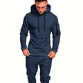 Classic Men's Athletic 2pcs Tracksuit Set Casual Sweatsuits Long Sleeve Hoodie And Jogging Pants Set For Gym Workout Running