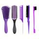 5pcs Detangling Brush Set Cushion Nylon Bristle Brush Rat Tail Comb Dual Edge Brush Teasing Brush Hair Styling Comb