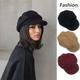 Women's Simple Versatile Solid Color Warm Beret Hat, Comfortable And Lightweight Autumn And Winter Travel Beret Hat