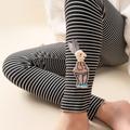 Versatile Stripped Bunny Decor Leggings Girls Comfy Leggings Outdoor Party Gift