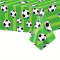 1pc, Green Soccer Party Tablecloth, Soccer Theme Birthday Table Cover Decoration, Soccer Party Supplies Favor, Green Football Tablecloth Sports Game Theme Party Table Decoration