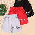 "3pcs Boy's Stylish Loose Shorts Casual Drawstring Shorts With ""los Angeles""letter Print Best Sellers"