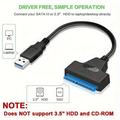 Sata To Usb 3.0/ 2.0 Cable Up To 6 Gbps For 2.5 Inch External Hdd Ssd Hard Drive Sata 3 22 Pin Adapter Usb 3.0 To Sata Iii Cord