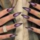 24pcs Extra Long Stiletto Fake Nails, Black Purple Gradient Press On Nails, Glossy Glue On Nails Elegant False Nails For Women Girls