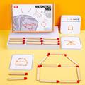 Montessori Matches Puzzles Game Wooden Toys Diy Math Geometry Board Game Logic Thinking Match Training Educational Toys For Kids, Halloween, Christmas Gift, Thanksgiving Day Gift