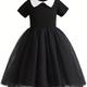 Girls' Short Sleeve Casual Dress With Tulle Costume Girls Halloween Dress Play Costume