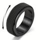 Spinner Ring For Men Chain Woven Mesh Rings Cool Stainless Steel Ring 8mm Silvery Color Rings For Men Male Band Jewelry