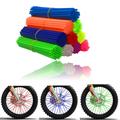 72pcs Motorcycle Wheel Spoke Protector Wraps, Skin Trim Covers Pipe For Motocross Bicycle Bike Chainwheel Spokes Decoration