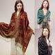 Vintage Cashmere Feeling Warm Scarf Soft Silky Fringed Shawl Wraps Breathable Elastic Blanket Scarf For Women