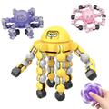 New Fingertip Gyro Fingertip Mechanical Top Diy Deformation, Robot Metal Transformable Gyro Spinners Finger Chain Robot Toy, Changeable Face Fidget Spinners Octopus For Kids Adults