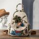 1pc Ethnic Style Hand-woven Floral Pattern Personality Backpack, Original Design, Casual Fashion Backpack, Multifunctional Backpack, Fashion Creative Backpack For Beach Vacation Holiday Trave